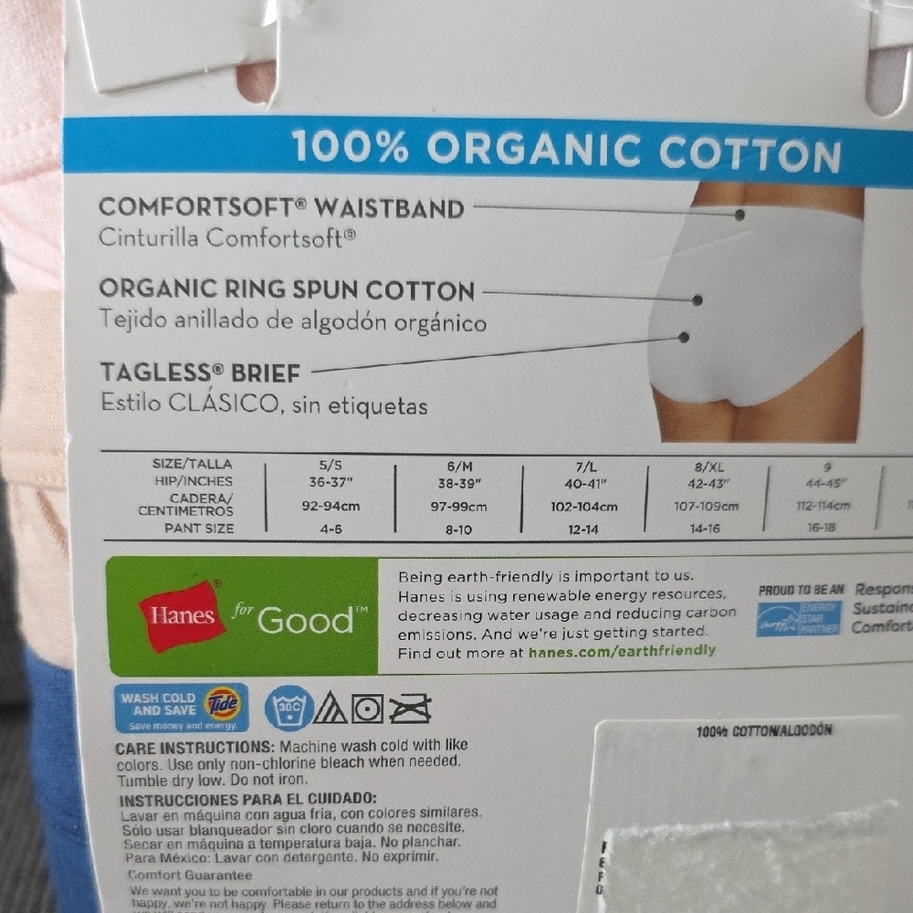 Women's Hanes Pure Comfort Briefs, Pack Of Seven, NWT, Size 8 - Picture 4 of 10